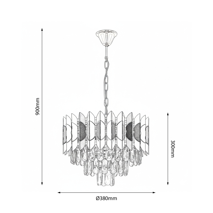 Brilagi - Kristallkrona med kedja CRISTAL 5xE14/40W/230V Ø 38 cm