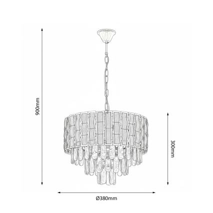 Brilagi - Kronlampa med kedja CRISTAL 5xE14/40W/230V Ø 38 cm