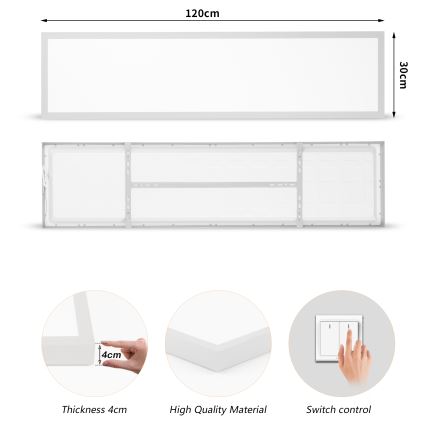 Brilagi - FRAME LED-taklampa för badrum LED/50W/230V 3000/4000/6000K 120x30 cm IP44 silverfärgad