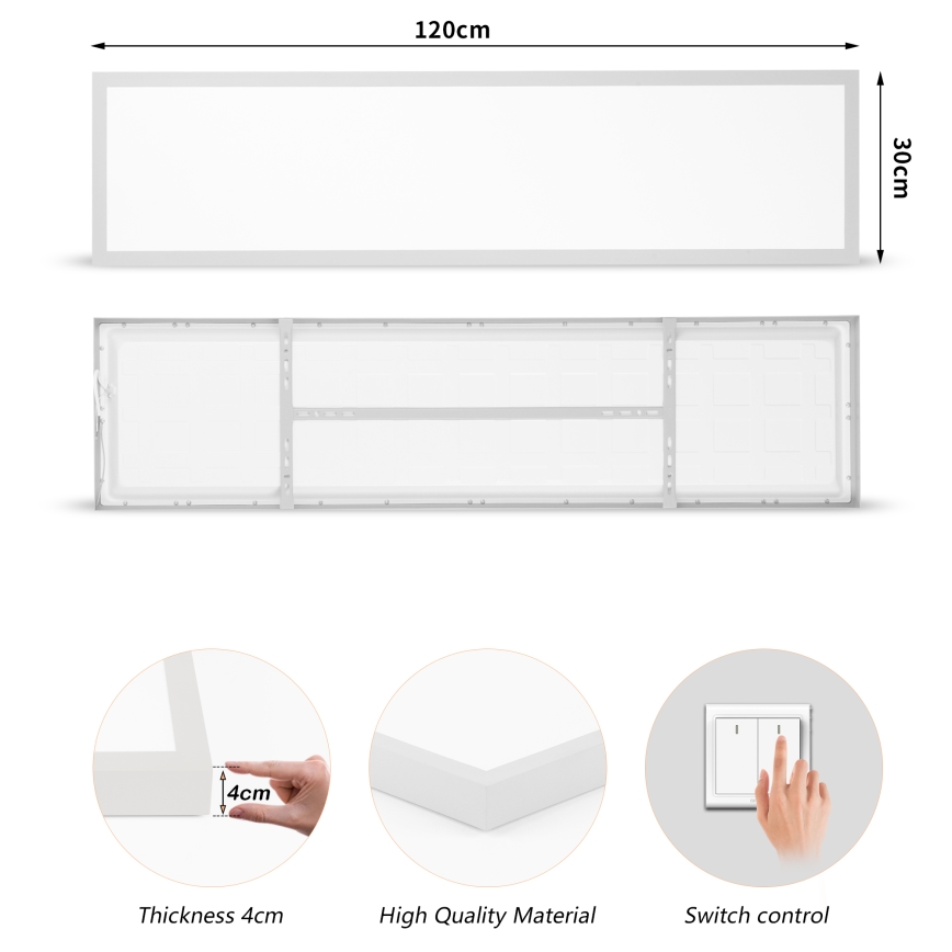 Brilagi - FRAME LED-taklampa för badrum LED/50W/230V 3000/4000/6000K 120x30 cm IP44 silverfärgad