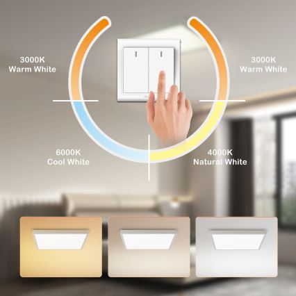 Brilagi - LED badrumstaklampa FRAME LED/50W/230V 3000/4000/6000K 60x60 cm IP44 silver