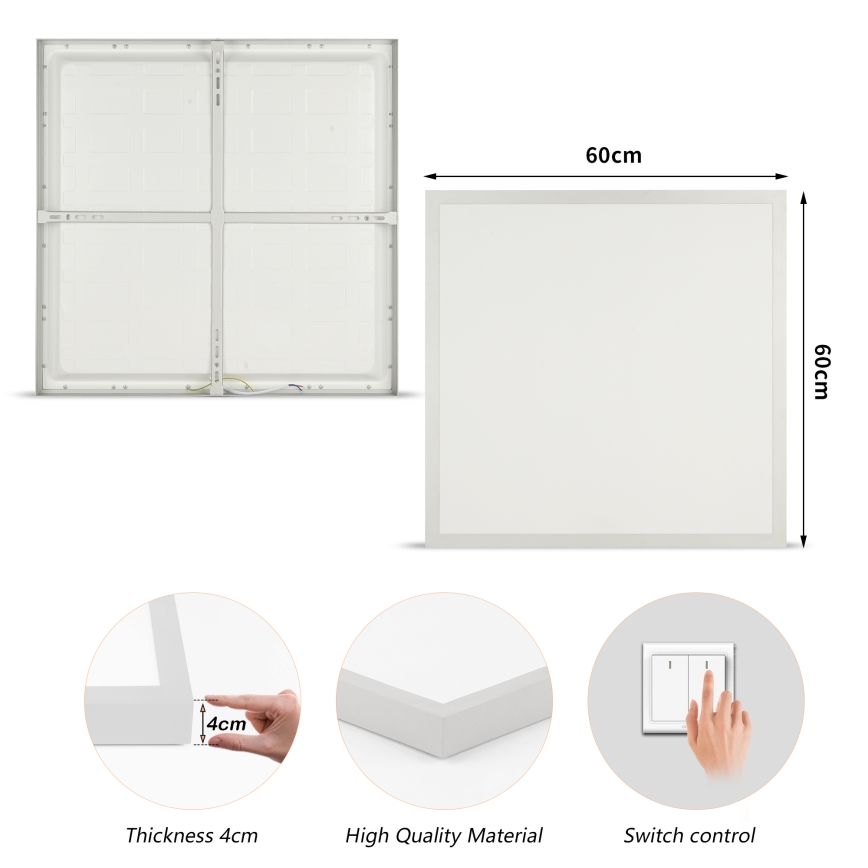 Brilagi - LED badrumstaklampa FRAME LED/50W/230V 3000/4000/6000K 60x60 cm IP44 silver