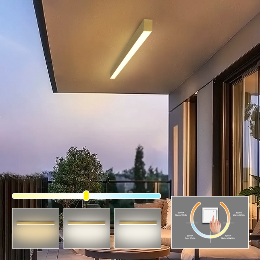 Brilagi - LED takarmatur för badrum SLEEKLINE LED/40W/230V 3000/4500/6000K guldfinish IP44