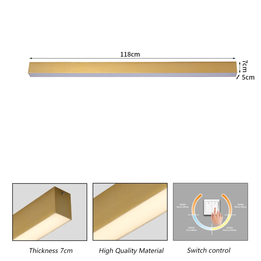 Brilagi - LED takarmatur för badrum SLEEKLINE LED/40W/230V 3000/4500/6000K guldfinish IP44