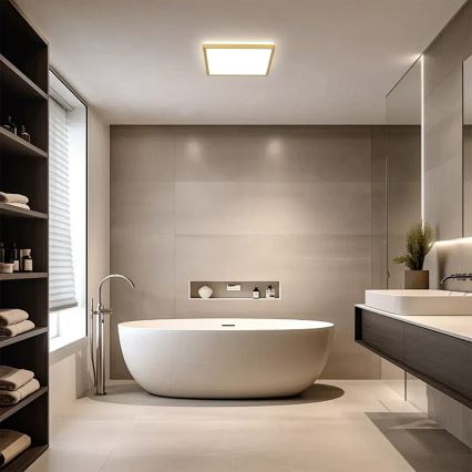 Brilagi - LED-badrumstaklampa ULTRA SLIM LED/18W/230V 30x30 cm guldig IP54