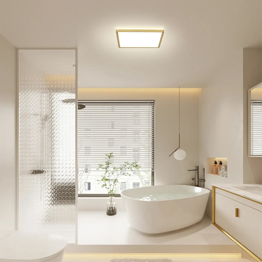 Brilagi - LED-badrumstaklampa ULTRA SLIM LED/18W/230V 30x30 cm guldig IP54