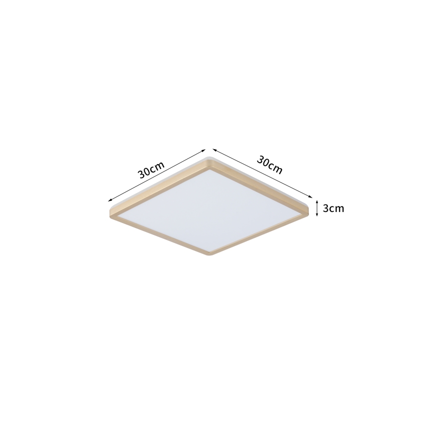 Brilagi - LED-badrumstaklampa ULTRA SLIM LED/18W/230V 30x30 cm guldig IP54