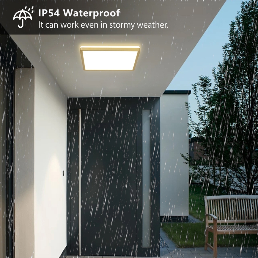 Brilagi - LED-badrumsarmatur ULTRA SLIM LED/24W/230V 42x42 cm guldfärgad IP54