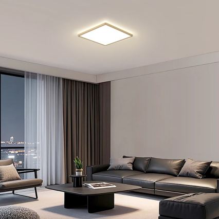 Brilagi - LED-badrumsarmatur ULTRA SLIM LED/24W/230V 42x42 cm guldfärgad IP54