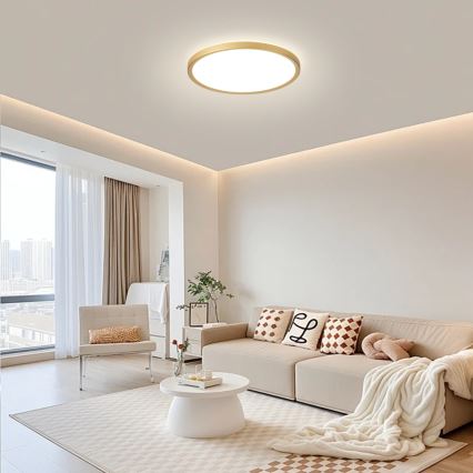 Brilagi - LED Badrumstaklampa ULTRA SLIM LED/24W/230V Ø 42 cm guldfärgad IP54