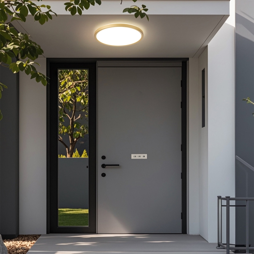 Brilagi - LED Badrumstaklampa ULTRA SLIM LED/24W/230V Ø 42 cm guldfärgad IP54