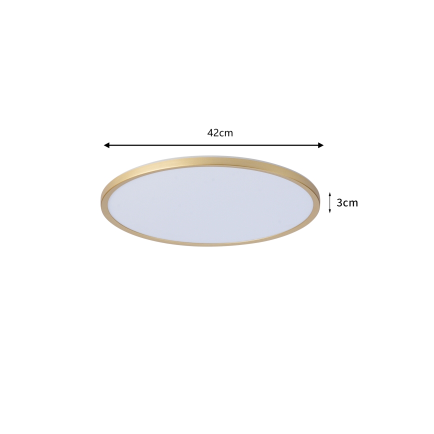 Brilagi - LED Badrumstaklampa ULTRA SLIM LED/24W/230V Ø 42 cm guldfärgad IP54