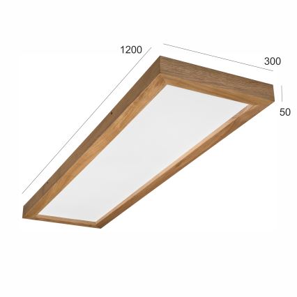 Brilagi - LED taklampa för badrum WOODY FRAME LED/40W/230V 120x30 cm IP44 ek