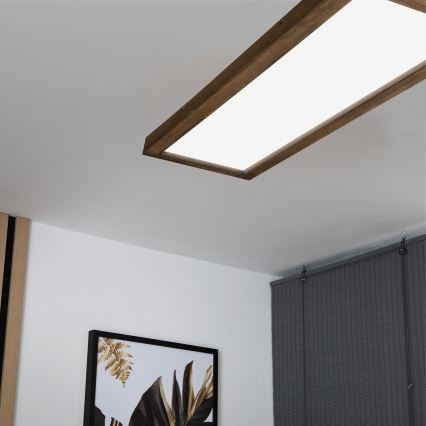 Brilagi - LED Badrumstaklampa WOODY FRAME LED/50W/230V 120x30 cm IP44 ek/valnöt