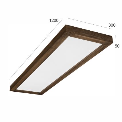 Brilagi - LED Badrumstaklampa WOODY FRAME LED/50W/230V 120x30 cm IP44 ek/valnöt