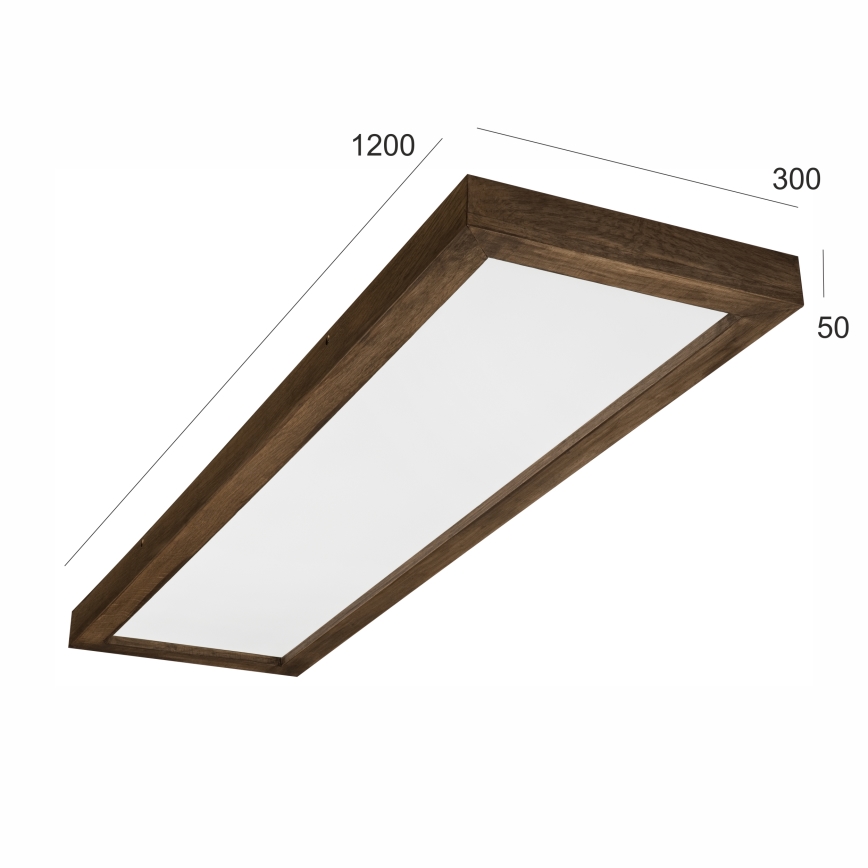 Brilagi - LED Badrumstaklampa WOODY FRAME LED/50W/230V 120x30 cm IP44 ek/valnöt