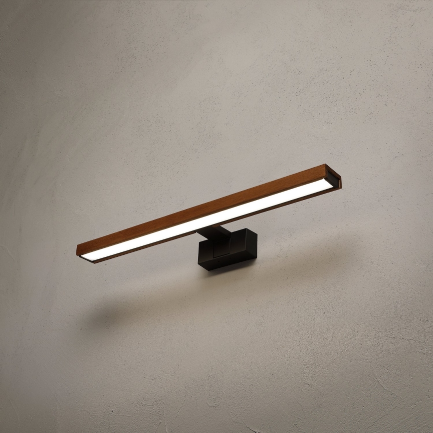 BRILAGI - LED-belysning för badrumsspegel 3-i-1 WOODY MIRROR LED/12W/230V 60 cm IP44 svart/körsbärsek