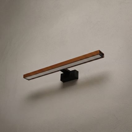 BRILAGI - LED-belysning för badrumsspegel 3-i-1 WOODY MIRROR LED/12W/230V 60 cm IP44 svart/körsbärsek