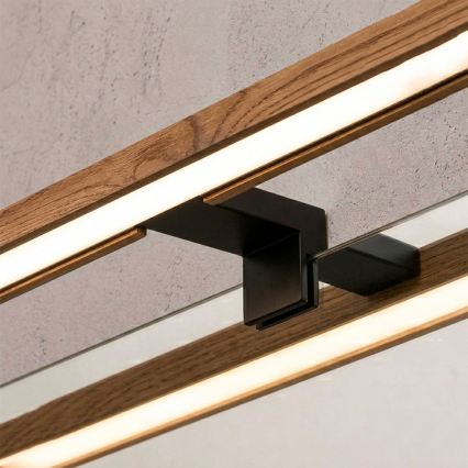 BRILAGI - LED-belysning för badrumsspegel 3-i-1 WOODY MIRROR LED/12W/230V 60 cm IP44 svart/körsbärsek