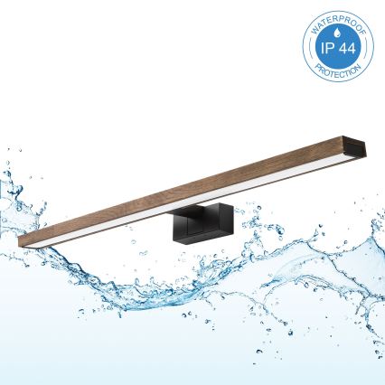BRILAGI - 3-i-1 LED-belysning för badrumsspegel WOODY MIRROR LED/15W/230V 80 cm IP44 svart/ek/valnöt