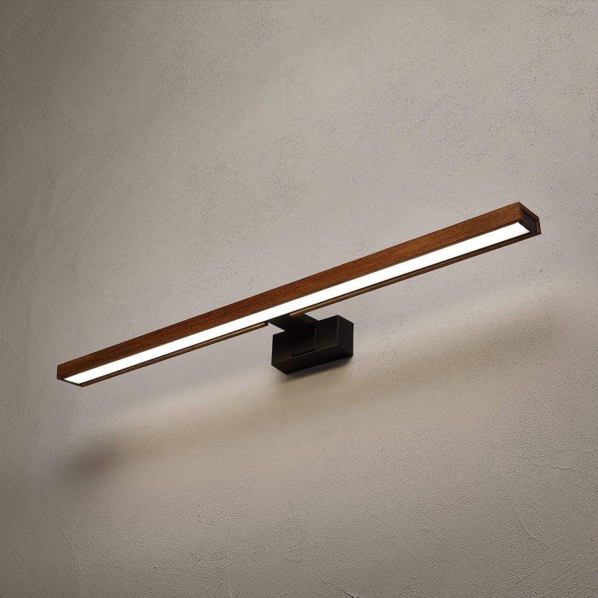 Brilagi - LED Badrumsbelysning för spegeln WOODY MIRROR 3-i-1 LED/15W/230V 80 cm IP44 svart/körsbärsek