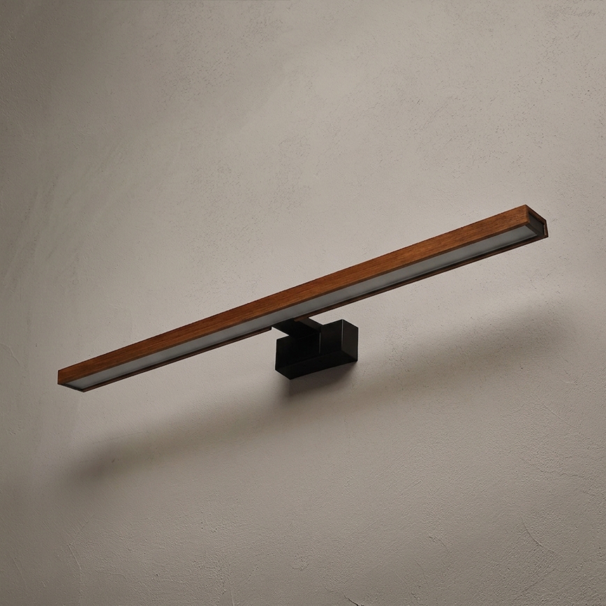 Brilagi - LED Badrumsbelysning för spegeln WOODY MIRROR 3-i-1 LED/15W/230V 80 cm IP44 svart/körsbärsek