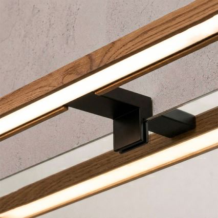 Brilagi - LED Badrumsbelysning för spegeln WOODY MIRROR 3-i-1 LED/15W/230V 80 cm IP44 svart/körsbärsek