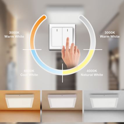 Brilagi - LED taklampa för badrum FRAME LED/24W/230V 30x30 cm 3000/4000/6000K IP44 vit