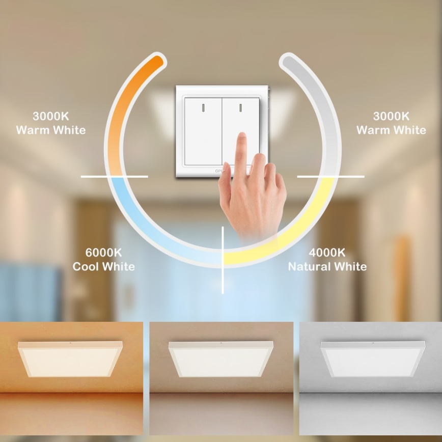 Brilagi - LED taklampa för badrum FRAME LED/50W/230V 60x60 cm 3000/4000/6000K IP44 vit