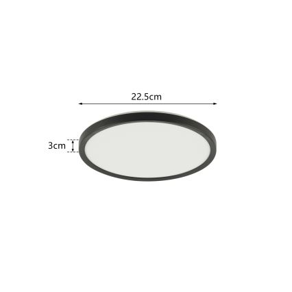 Brilagi - LED taklampa för badrum ULTRA SLIM LED/12W/230V diameter 22,5 cm svart IP54