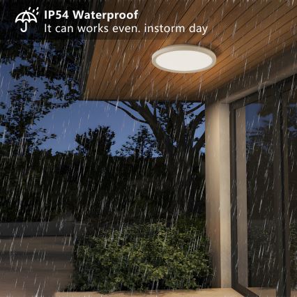 Brilagi - LED taklampa för badrum ULTRA SLIM LED/12W/230V diameter 22,5 cm vit IP54