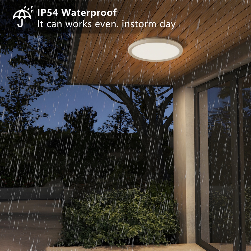 Brilagi - LED taklampa för badrum ULTRA SLIM LED/12W/230V diameter 22,5 cm vit IP54