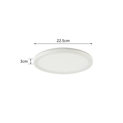 Brilagi - LED taklampa för badrum ULTRA SLIM LED/12W/230V diameter 22,5 cm vit IP54