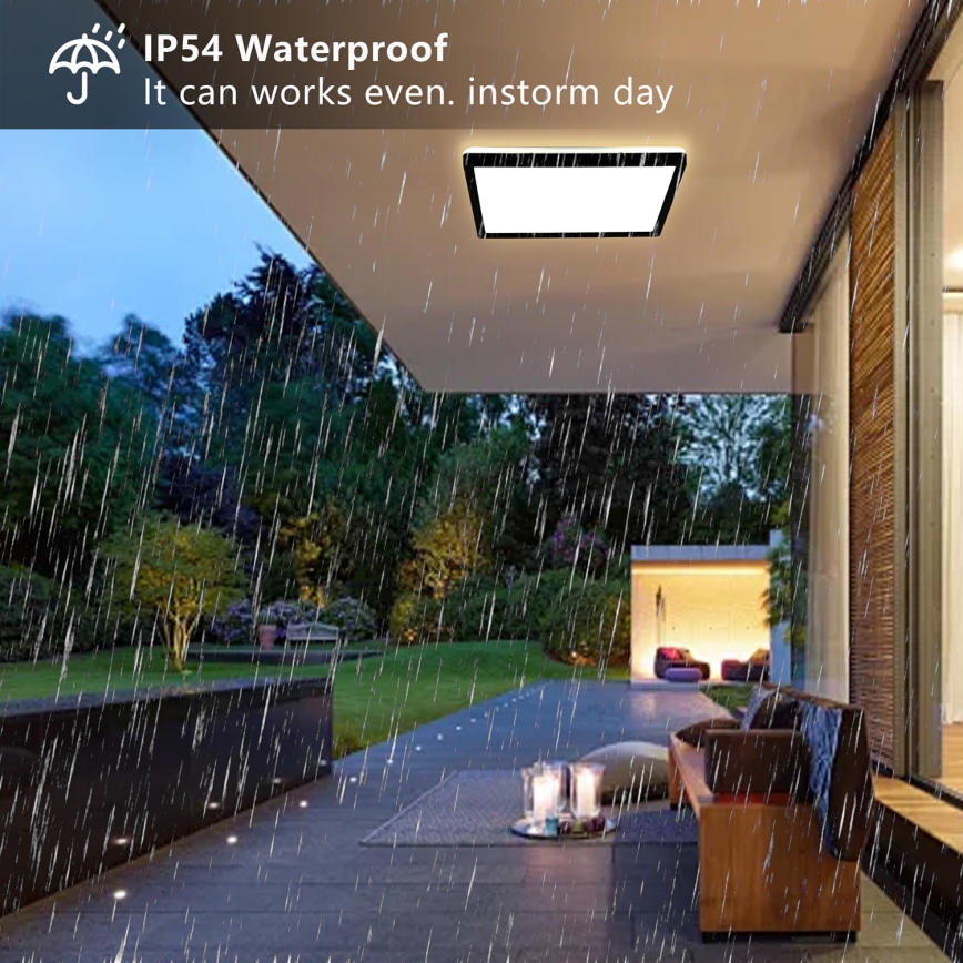 Brilagi - LED taklampa för badrum ULTRA SLIM LED/18W/230V 30x30 cm svart IP54