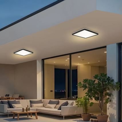 Brilagi - LED taklampa för badrum ULTRA SLIM LED/18W/230V 30x30 cm svart IP54