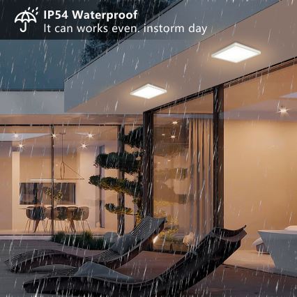 Brilagi - LED taklampa för badrum ULTRA SLIM LED/18W/230V 30x30 cm vit IP54