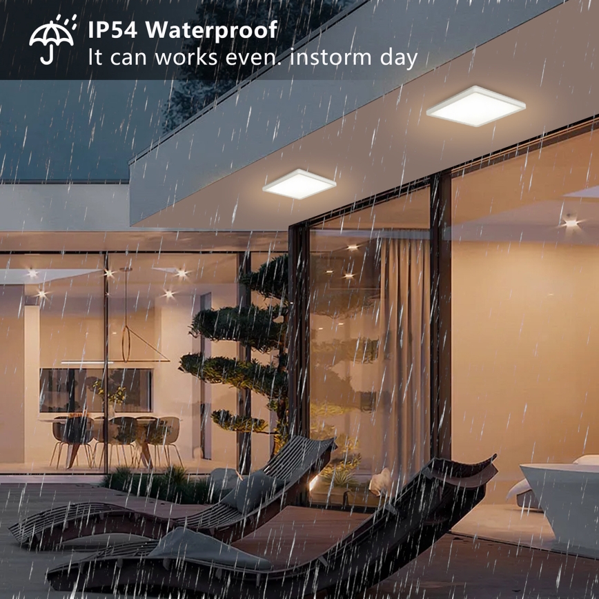 Brilagi - LED taklampa för badrum ULTRA SLIM LED/18W/230V 30x30 cm vit IP54