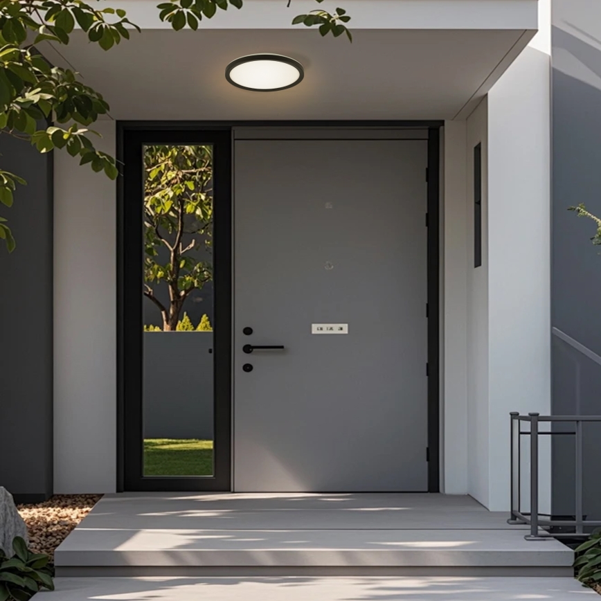 Brilagi - LED taklampa för badrum ULTRA SLIM LED/18W/230V diameter 30 cm svart IP54