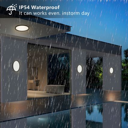 Brilagi - LED taklampa för badrum ULTRA SLIM LED/18W/230V diameter 30 cm svart IP54