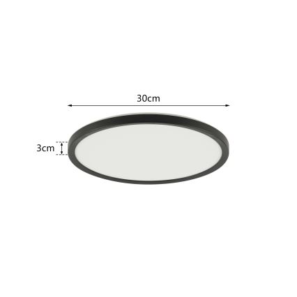 Brilagi - LED taklampa för badrum ULTRA SLIM LED/18W/230V diameter 30 cm svart IP54