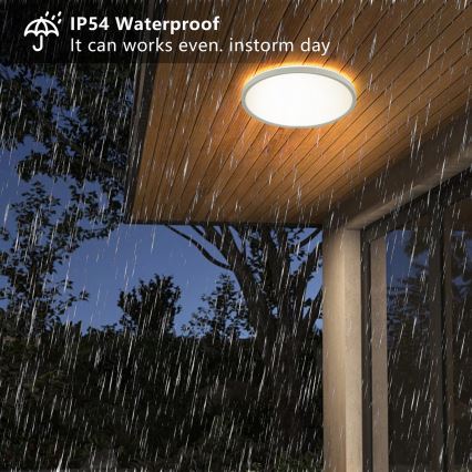 Brilagi - LED taklampa för badrum ULTRA SLIM LED/18W/230V diameter 30 cm vit IP54