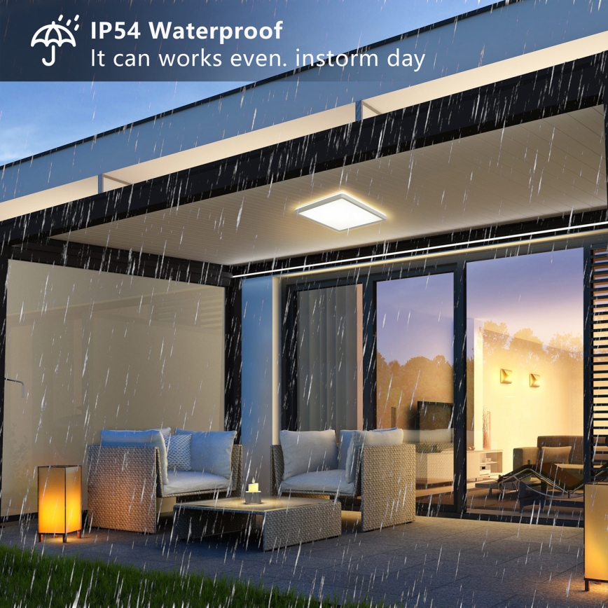 Brilagi - LED taklampa för badrum ULTRA SLIM LED/24W/230V 42x42 cm vit IP54