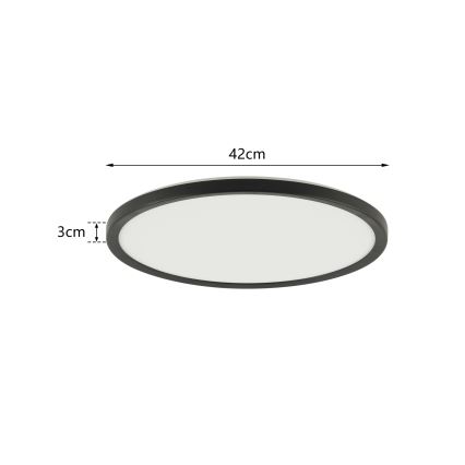 Brilagi - LED taklampa för badrum ULTRA SLIM LED/24W/230V diameter 42 cm svart IP54