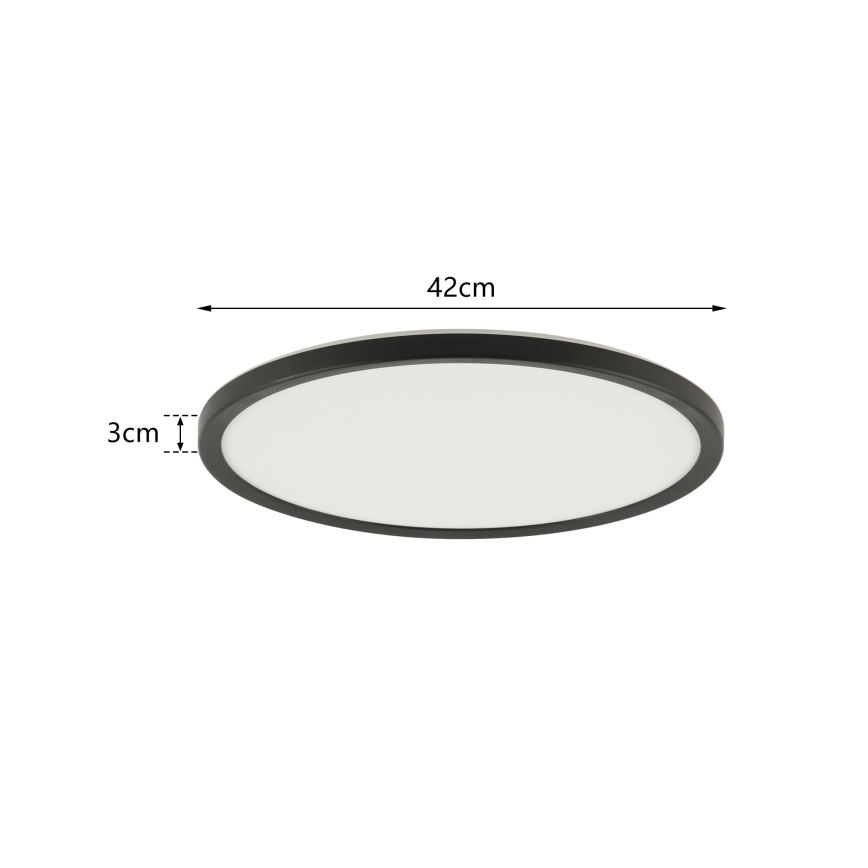 Brilagi - LED taklampa för badrum ULTRA SLIM LED/24W/230V diameter 42 cm svart IP54