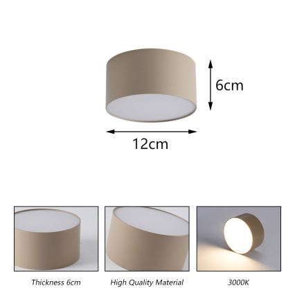 Brilagi - LED taklampa för badrum FORIS LED/14W/230V Ø 12 cm beige IP44