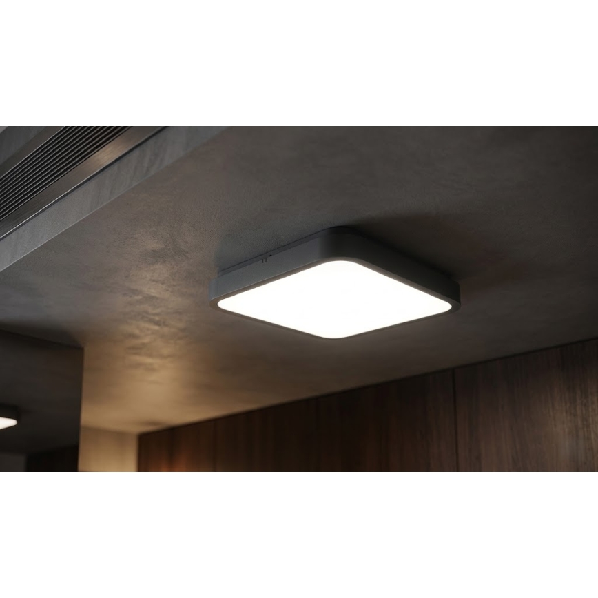 BRILAGI - LED badrumsarmatur med sensor ZENNA LED/24W/230V 34,5x34,5 cm IP44 antracit + fjärrkontroll