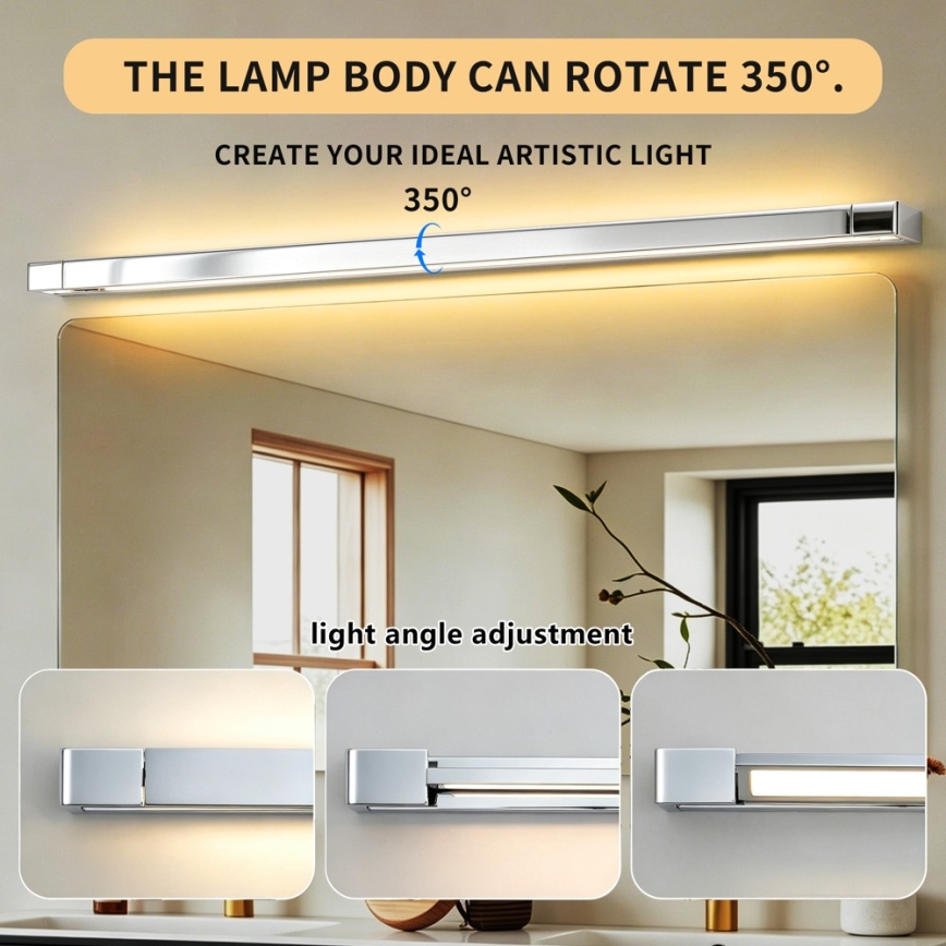 BRILAGI - LED-belysning för badrumsspegel AQUA LINE LED/36W/230V 120 cm IP44 blank krom CRI 90