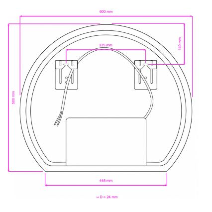 BRILAGI - LED Badrumsspegel ARCO LED/18W/230V 60x50 cm IP44 CRI 90 dimmerbar + CCT