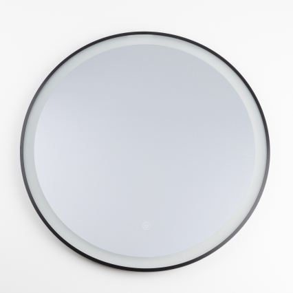 Brilagi - LED-badrumsspegel ASTI LED/19W/230V Ø 60 cm svart IP44 CRI 90 dimbar + CCT