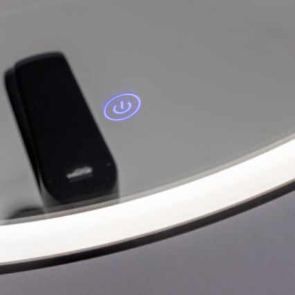 Brilagi - LED-badrumsspegel ASTI LED/19W/230V Ø 60 cm svart IP44 CRI 90 dimbar + CCT